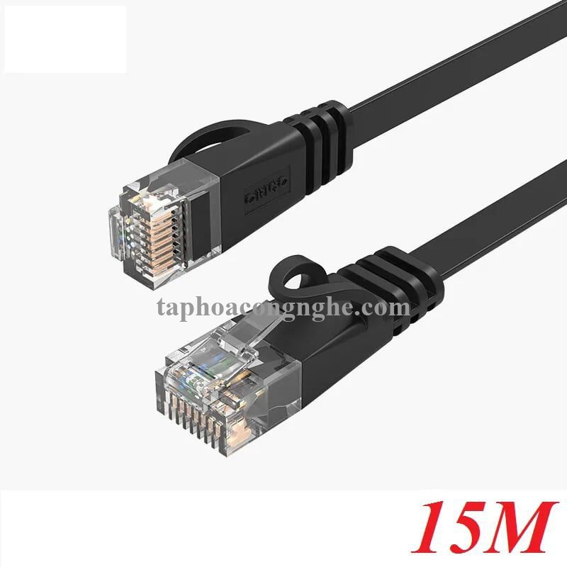 Orico 95681 PUG-C6B-150-BK CAT6 Dây dẹp 15M màu Đen Cáp mạng 30095681